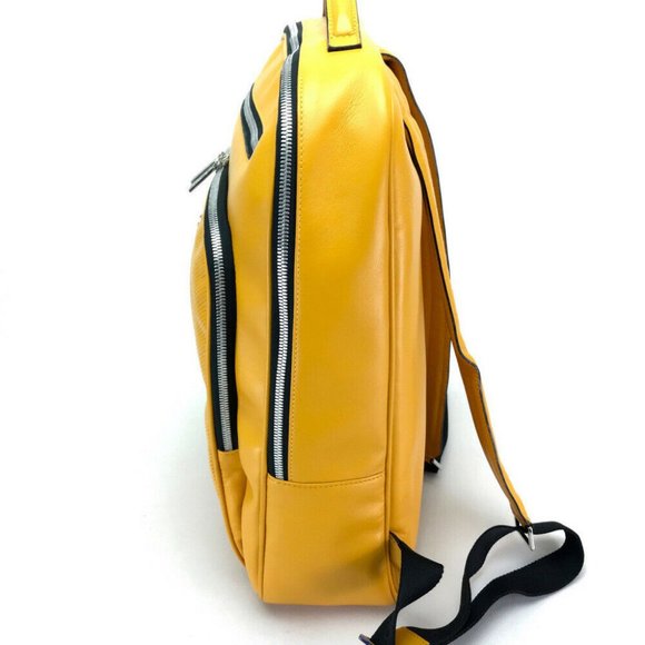 AUTHENTIC A.TESTONI Backpack-Bag yellow Leather - Picture 5 of 8